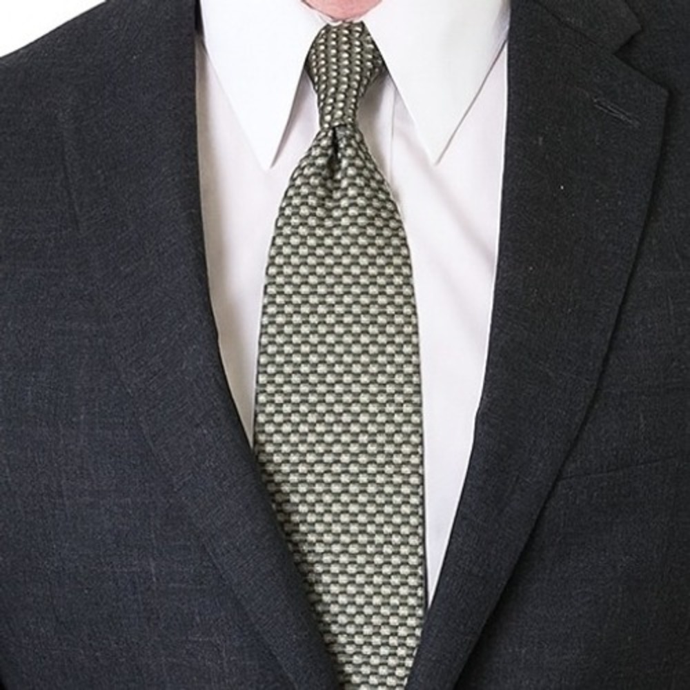 Claiborne Silk Tie Mens Black White Striped Pattern Classic Business USA Vintage